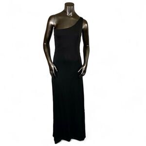 Benjamin A. Los Angeles Vintage Black Maxi Dress One Shoulder Women's Size Small